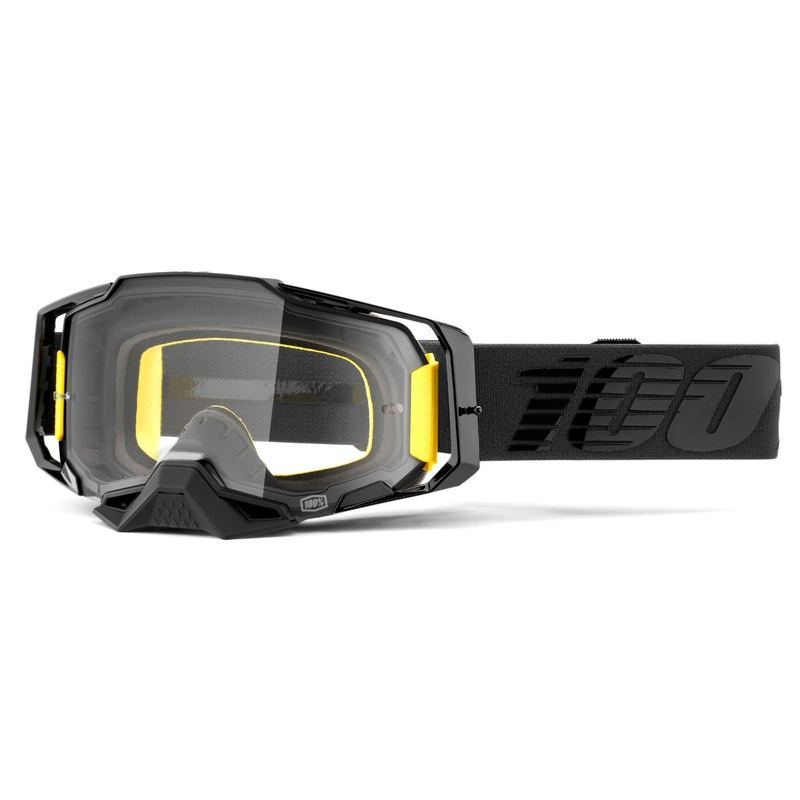 100% ARMEGA Nightfall motocross szemüveg fekete (átlátszó plexi)