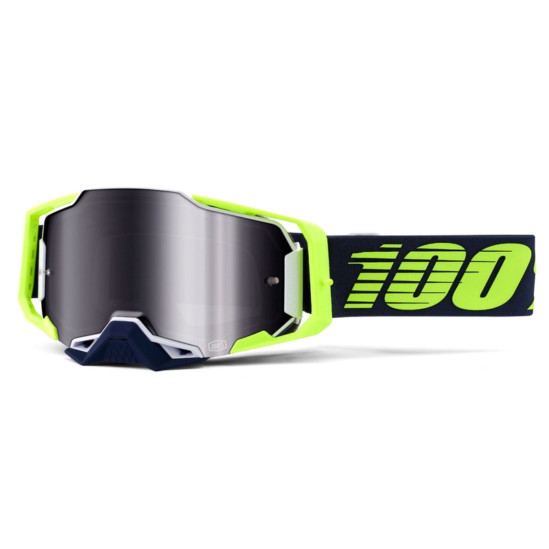 100% ARMEGA Deker motocross szemüveg zöld-kék (tükör ezüst plexi)