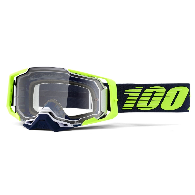 100% ARMEGA Deker motocross szemüveg zöld-kék zöld-kék (tiszta plexi)