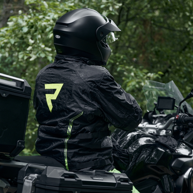 Motoros esőkabát Rebelhorn Patrol fekete-fluo sárga