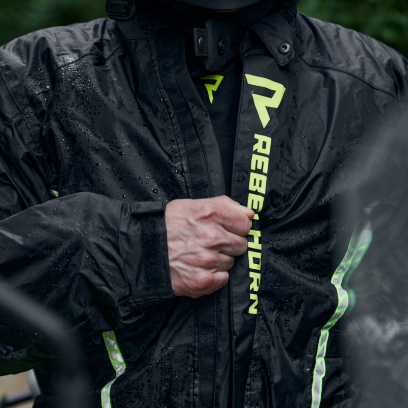 Motoros esőkabát Rebelhorn Patrol fekete-fluo sárga