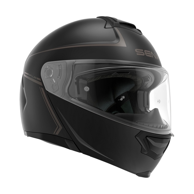 SENA Impulse Mesh headset-ettel felnyitható bukósisak matt fekete