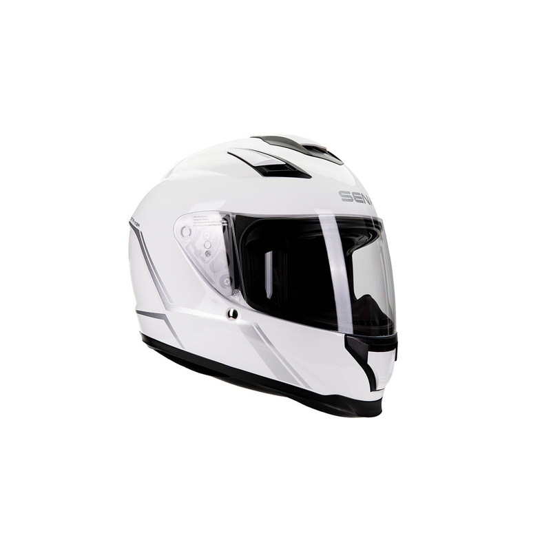SENA Stryker Mesh headset-ettel zárt bukósisak fényes fehér