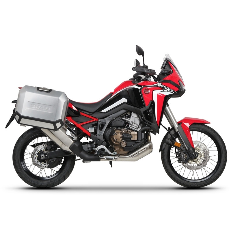 Complete set of 36L / 47L SHAD TERRA aluminum side cases, including mounting kit SHAD HONDA CRF 1100 Africa Twin