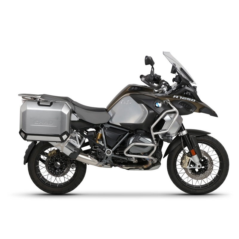 Complete set of 36L / 47L SHAD TERRA aluminum side cases, including mounting kit SHAD R 1200 GS/ R 1200 GS Adventure/ R 1250 GS/ R 1250 GS Adventure