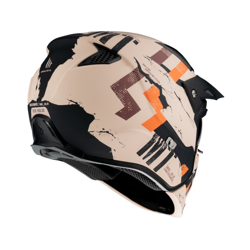 MT Streetfighter Skull 2020 motoros bukósisak narancssárga-barna - II. osztály