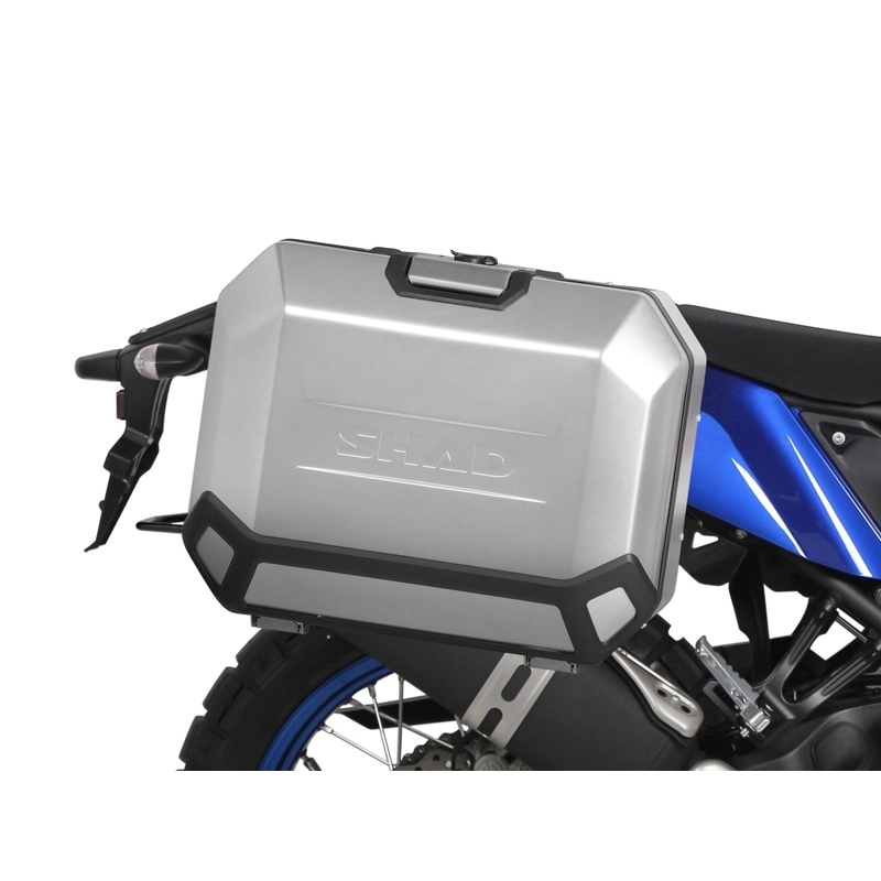 Complete set of black side aluminum cases 36L / 47L SHAD TERRA BLACK including mounting kit SHAD YAMAHA Tenere 700 XTZ690