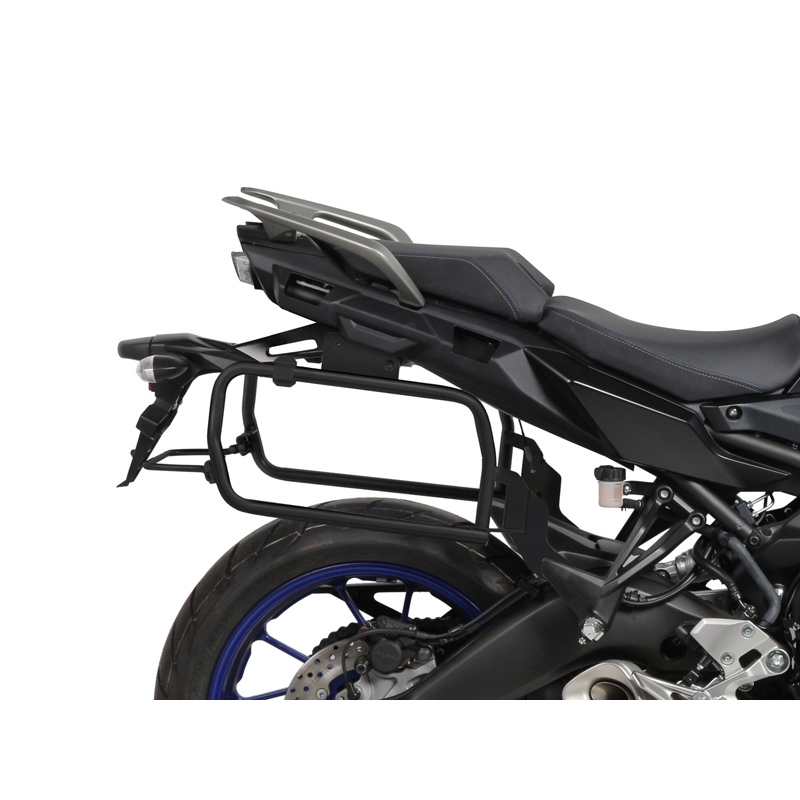 Complete set of black aluminum cases SHAD TERRA, 48L topcase + 36L / 47L side cases, including mounting kit and plate SHAD YAMAHA MT-09 Tracer / Tracer 900