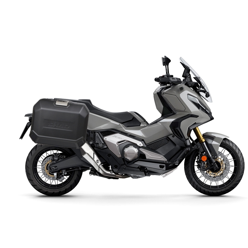 Complete set of 47L / 47L SHAD TERRA BLACK aluminum side cases, including mounting kit SHAD HONDA X-ADV 750