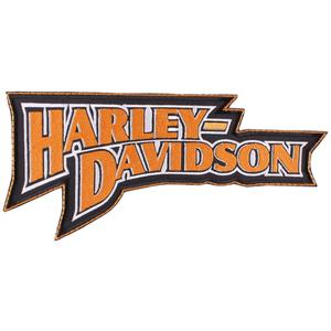 Patch Harley Davidson felirat narancssárga - nagy