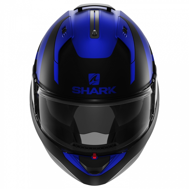 SHARK EVO-ES Kedje hátrahajtható állú bukósisak fekete-kék matt