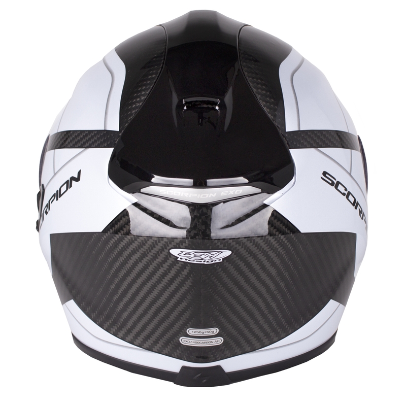Scorpion EXO-1400 Carbon Air Legion zárt bukósisak fekete-fehér kiárusítás