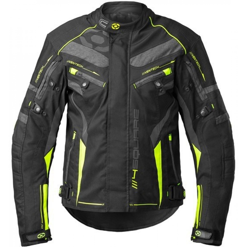 Motoros kabát 4SQUARE Roadster Dual fekete-fluo sárga
