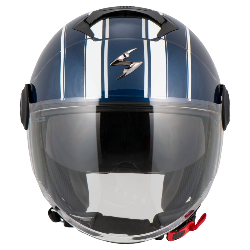 Nyitott sisak motorkerékpárhoz SCORPION EXO-CITY SCOOT sötétkék-fehér
