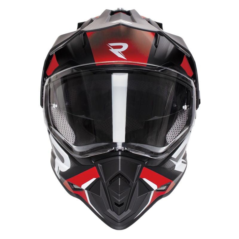 Enduro sisak Street Racer Tracker fekete-fehér-piros kiárusítás