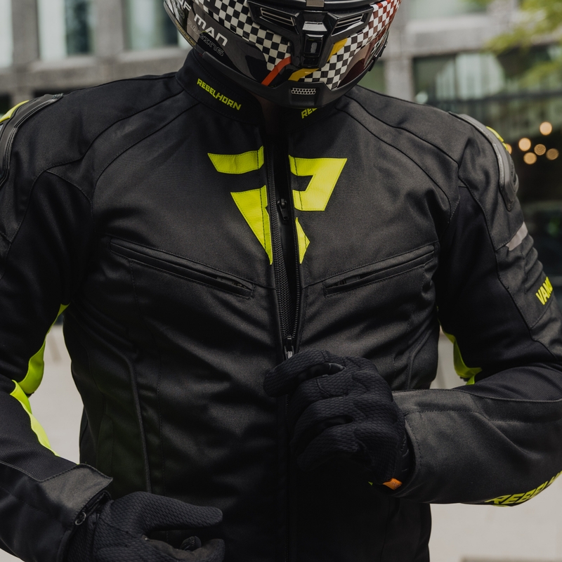 Rebelhorn Vandal motoros kabát fekete-fluo sárga kiárusítás