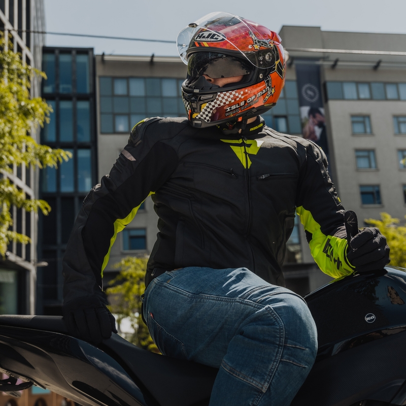 Rebelhorn Vandal motoros kabát fekete-fluo sárga kiárusítás