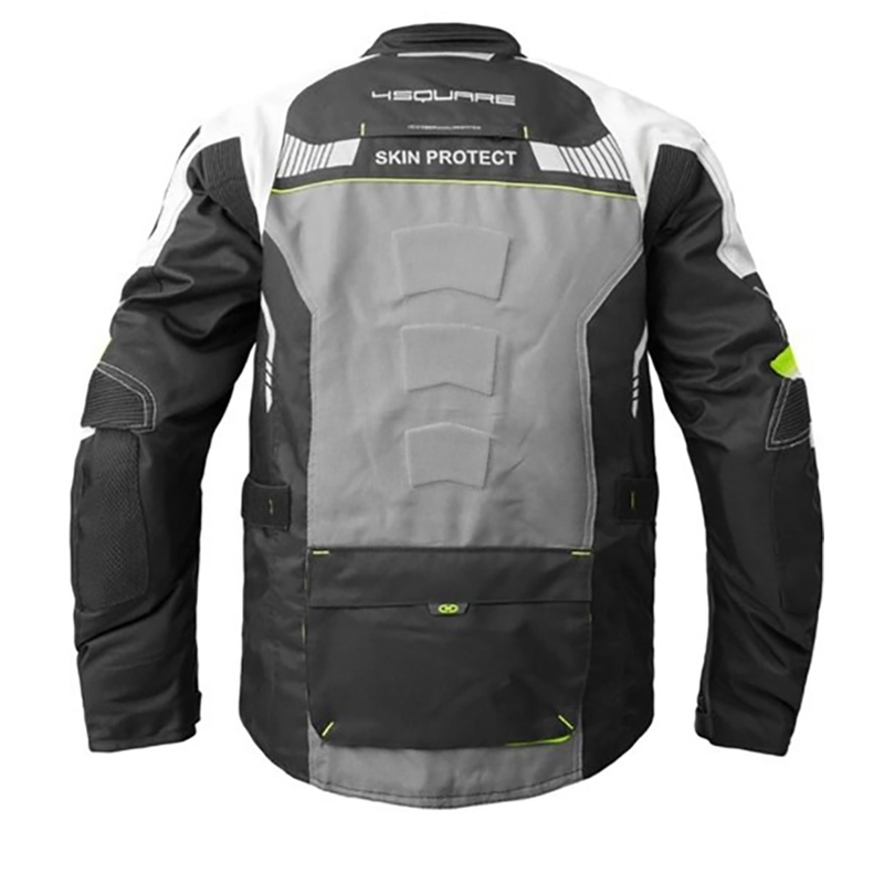 4SQUARE Shield motoros kabát fekete-fehér-fluo sárga kiárusítás