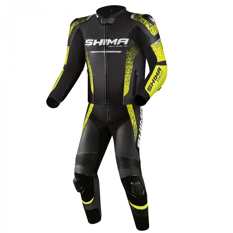 Shima STR 2.0 motoros kabát fekete-fluo sárga