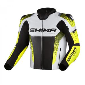 Shima STR 2.0 motoros kabát fekete-fehér-fluo sárga