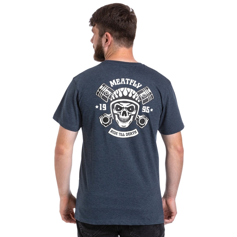 Meatfly Ride Till Death póló sötétkék kiárusítás
