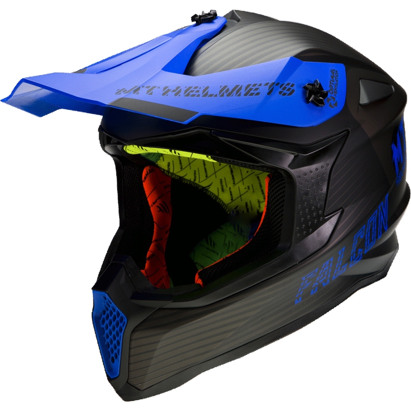 Motocross sisak MT Falcon System fekete-kék