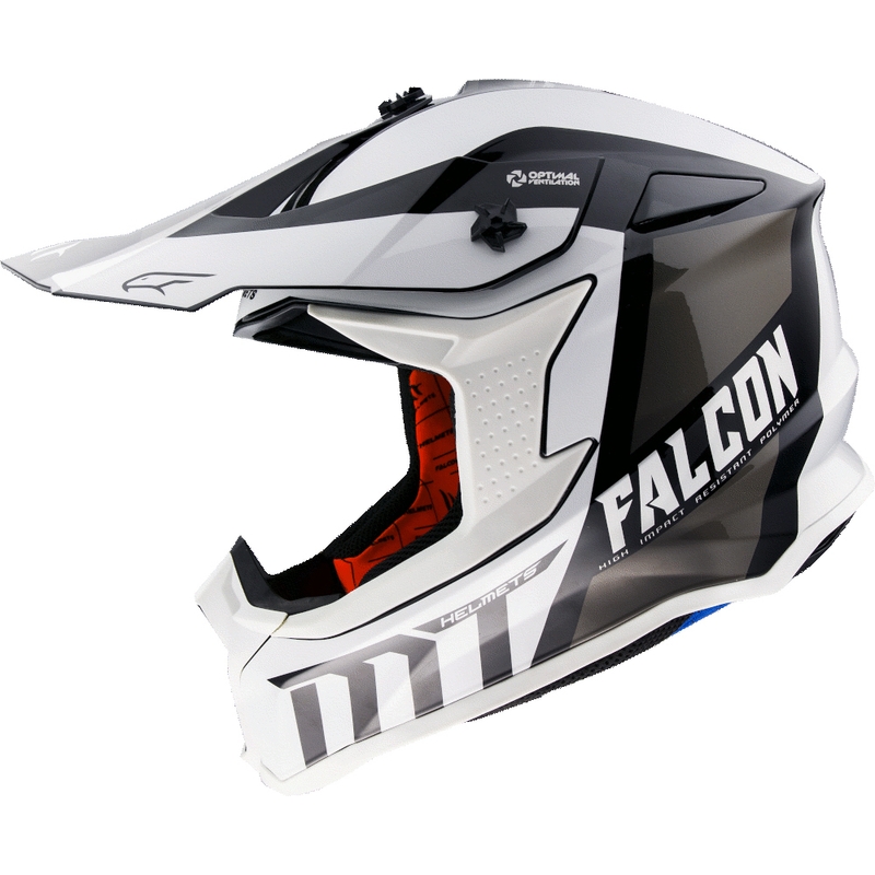 Motocross sisak MT Falcon Warrior fehér-fekete