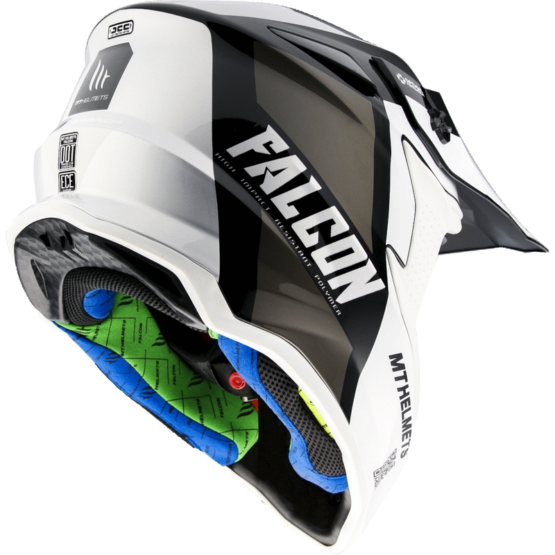 Motocross sisak MT Falcon Warrior fehér-fekete