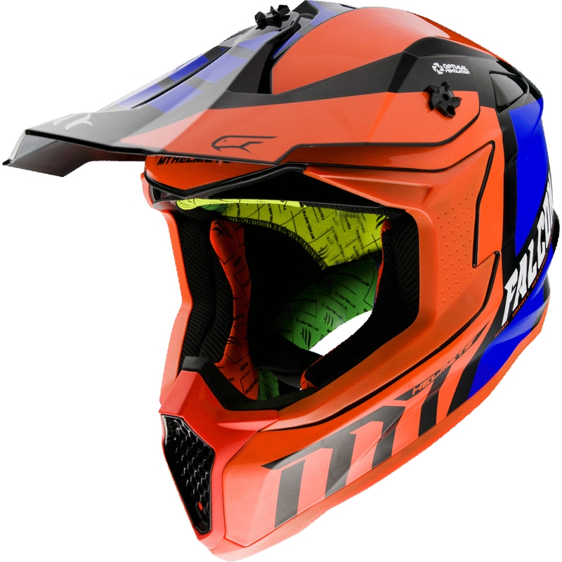 Motocross sisak MT Falcon Warrior neon narancssárga