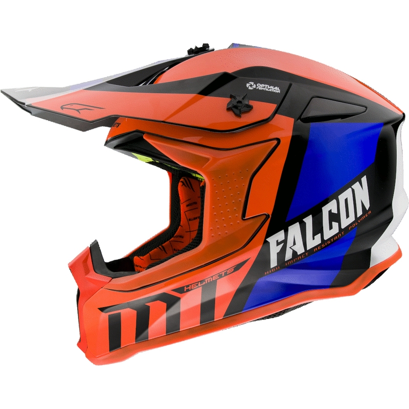 Motocross sisak MT Falcon Warrior neon narancssárga