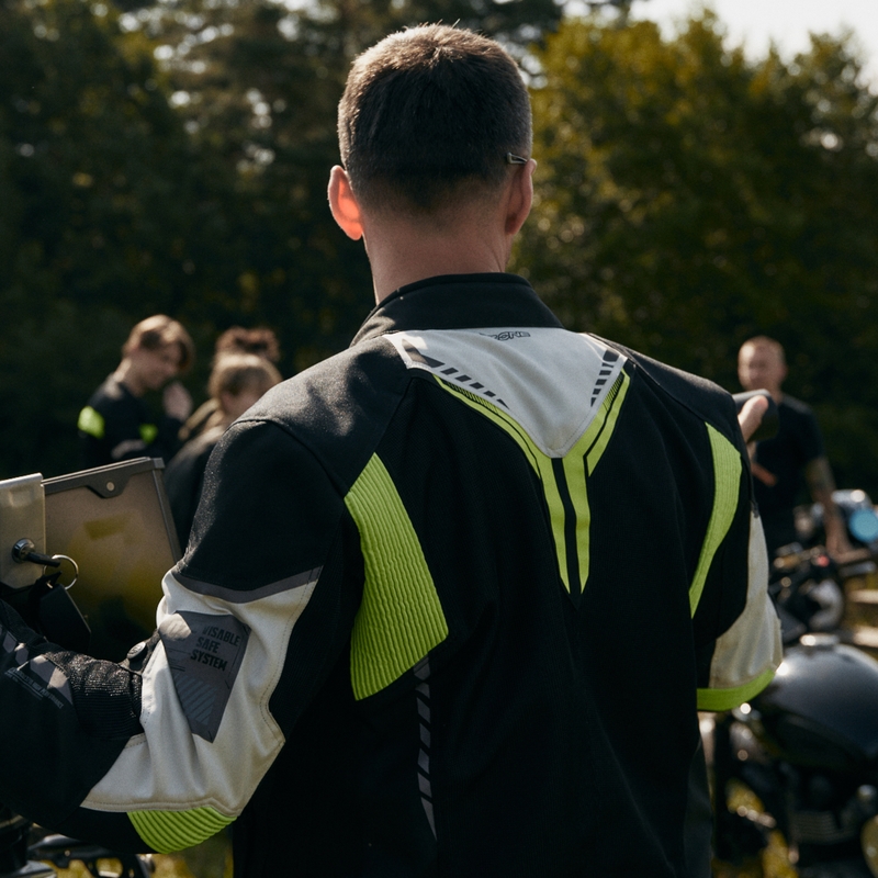 Ozone Flow motoros kabát fekete-szürke-fluo sárga kiárusítás