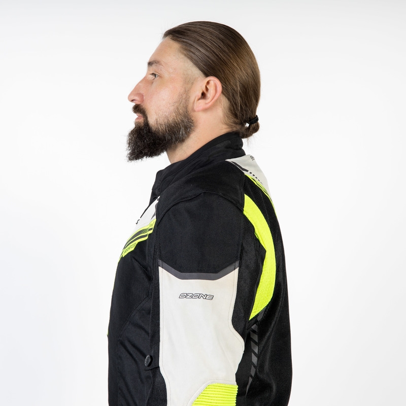 Ozone Flow motoros kabát fekete-szürke-fluo sárga kiárusítás