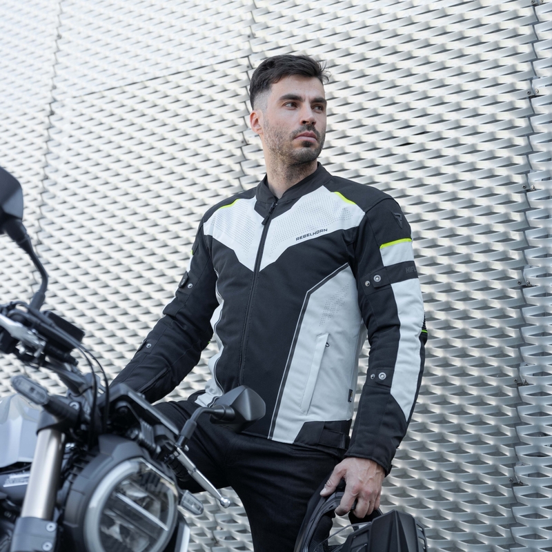 Rebelhorn Hiflow IV motoros kabát fekete-ezüst-neon sárga kiárusítás