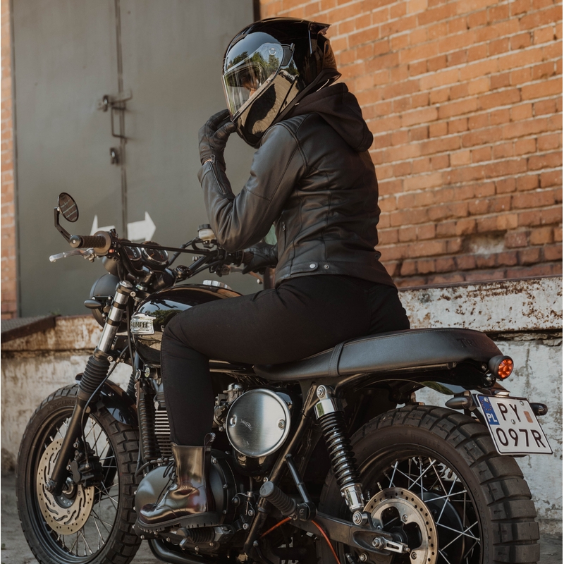 Női kabát motorkerékpárhoz Ozone Striker fekete