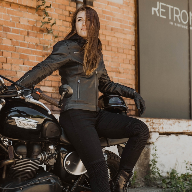 Női kabát motorkerékpárhoz Ozone Striker fekete