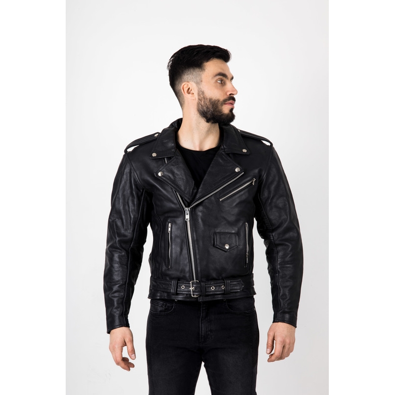 Ozone Ramones motoros bőrdzseki fekete