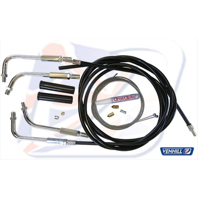 Throttle cable kit Venhill fekete threaded