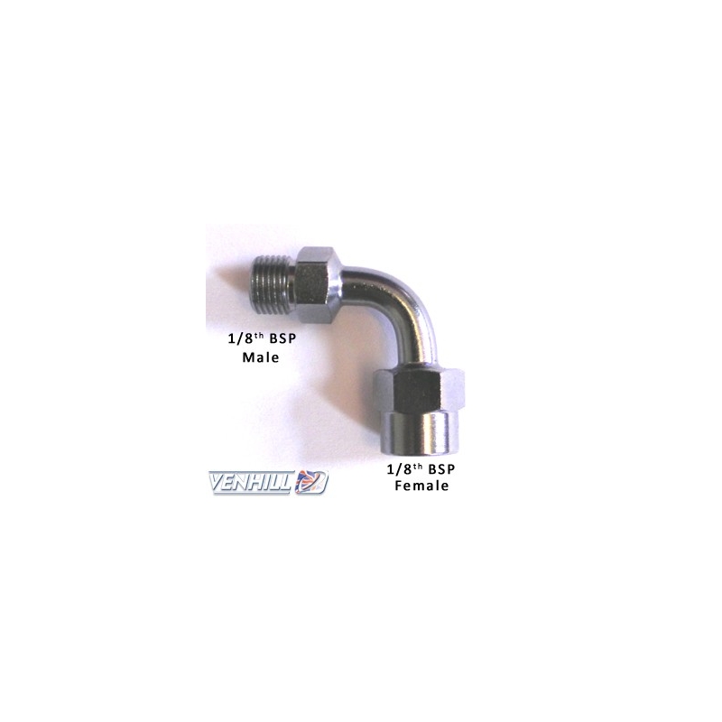 Swivel joint Venhill POWERHOSEPLUS 90 deg 1/8 TH BSP króm