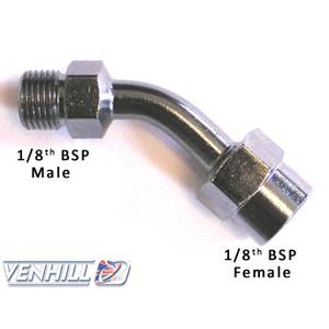 Swivel joint Venhill POWERHOSEPLUS E645 45 deg 1/8TH BSP króm