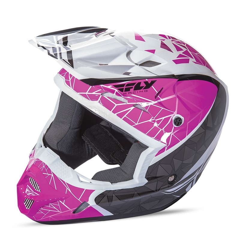 Motocross Sisak FLY Racing Kinetic CRUX - USA rózsaszín-fekete-fehér