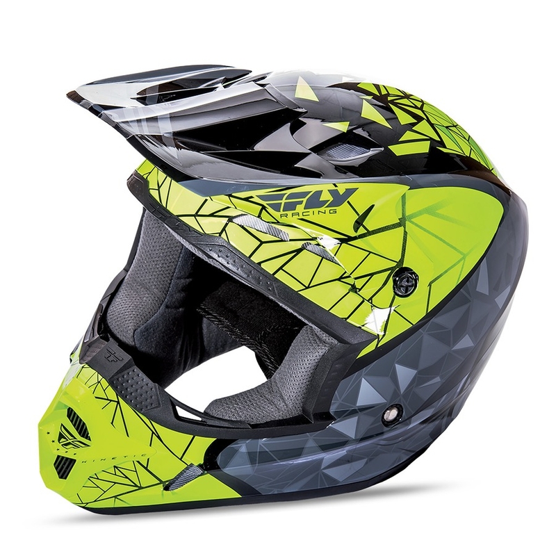 Motocross Sisak FLY Racing Kinetic CRUX - USA fluo sárga-szürke-fekete akció kiárusítás