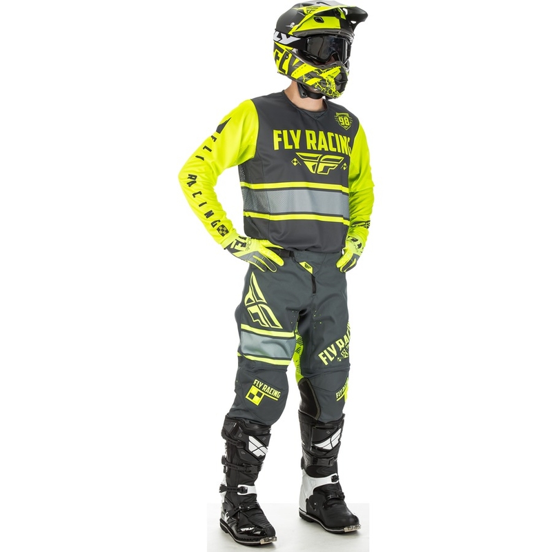 Motocross Jersey FLY Racing Kinetic ERA 2018 - USA szürke fluo sárga