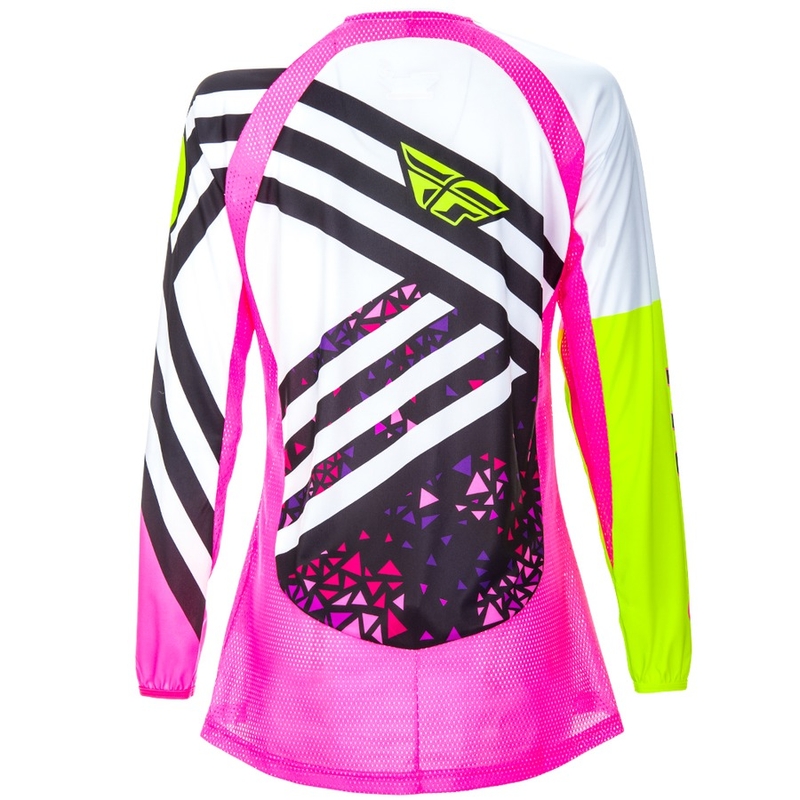 Női Motocross Jersey FLY Racing Kinetic 2018 - USA rózsaszín-fehér-fluo sárga