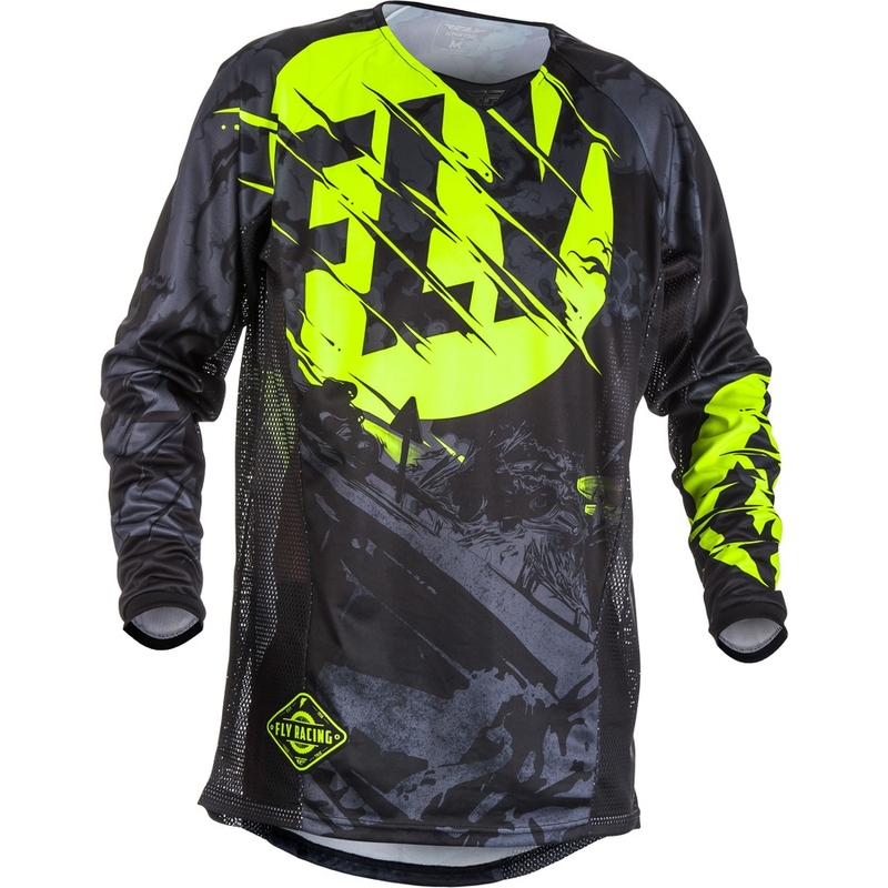 Motocross mez FLY Racing Kinetic OUTLAW 2018 - USA fekete-fluo sárga