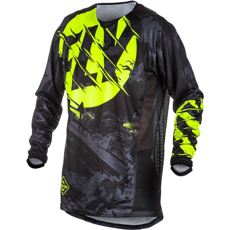 Motocross mez FLY Racing Kinetic OUTLAW 2018 - USA fekete-fluo sárga