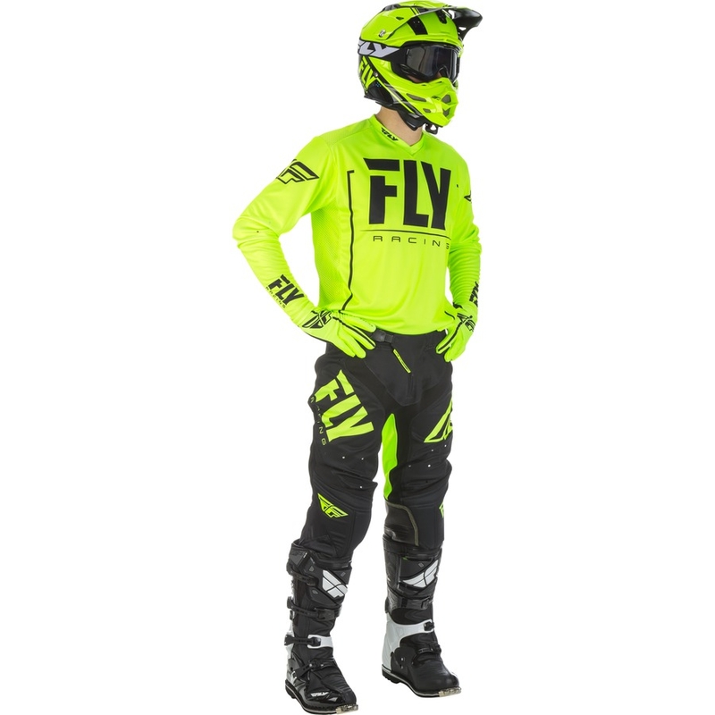 Motocross Jersey FLY Racing LITE 2018 - USA fekete-fluo sárga