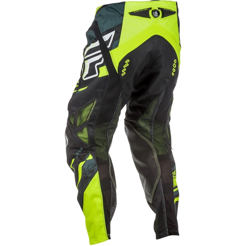 Motocross Pants FLY Racing EVO 2018 - USA fekete-fehér-fluo sárga