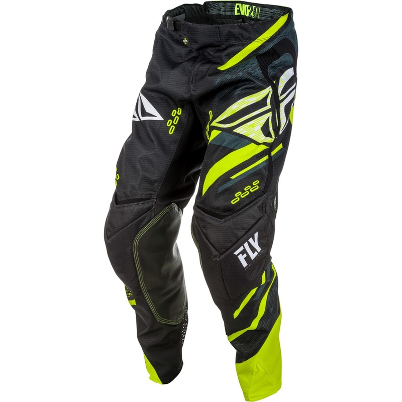 Motocross Pants FLY Racing EVO 2018 - USA fekete-fehér-fluo sárga
