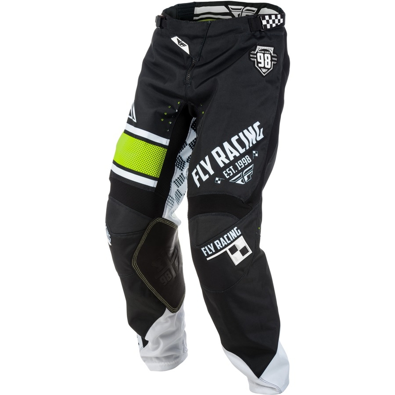 Motocross Pants FLY Racing Kinetic ERA 2018 - USA fekete-fehér akció kiárusítás