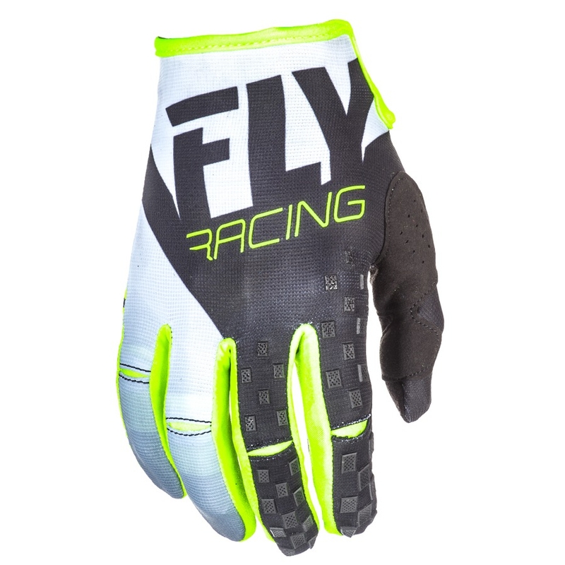 Motocross Gloves FLY Racing Kinetic 2018 - USA fekete-fehér-fluo sárga